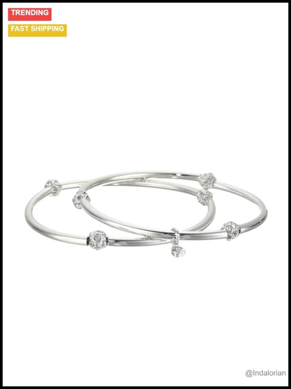 Nine West Multi Row Stretch Bangle Bracelets Layered Silver Tone Stackable